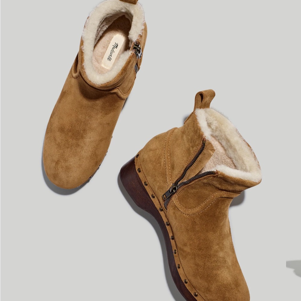 Madewell The Marceline Clog Boot in Shearling
